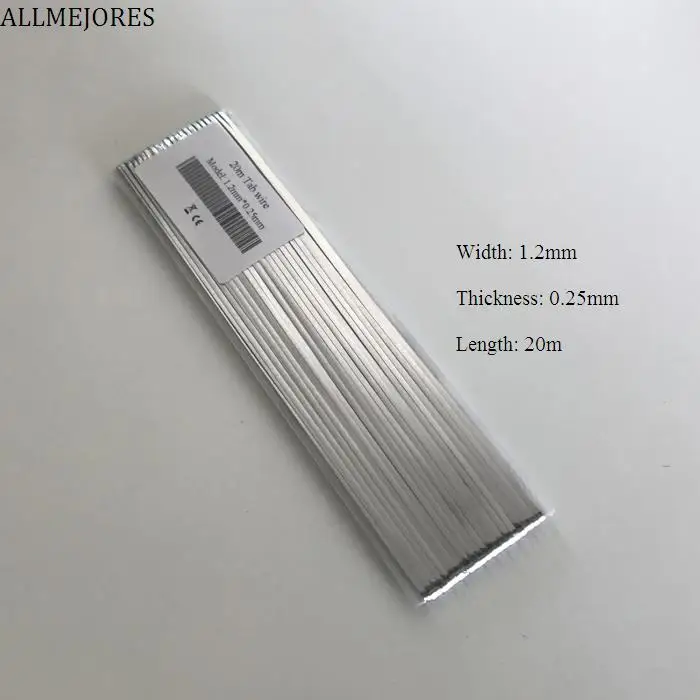 Allmejores-溶接用の20mワイヤーを備えたソーラーパネル,溶接用,日曜大工,1.2x0.25mm