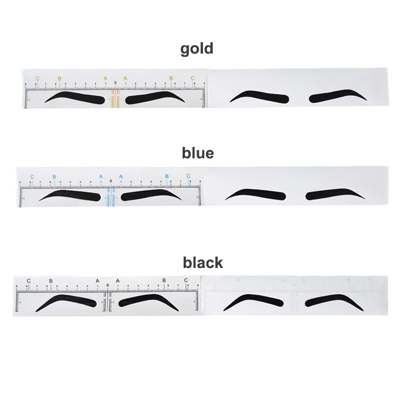 25pcs Airbrush Eyebrow Sticker Microblading Eyebrow Stencil Brow Ruler Sticker Shaping Measuring Tools PMU Accessories Supplies