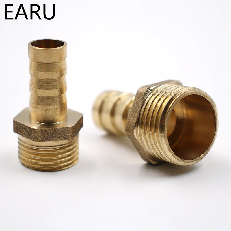 Brass Male Barb Hose Tail Fitting Fuel Air Gas Water Hose Oil 4m-12m 1/8\'\' 1/4\'\' 1/2\'\' Pneumatic Connector Connect Socket Plug