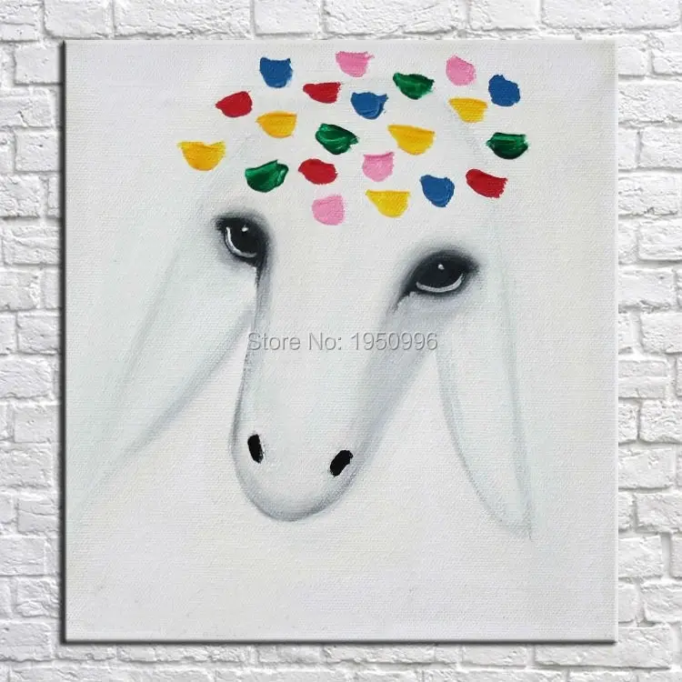 

Elegant Goat Girl Animal Colorful Oil Painting Goat Wall Art Picture Home Decor Wall Gift Hand Painted Oil Painted On Canvas