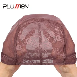 Double Flower Net Front Wig Cap For Making Wigs With Adjustable Strap Weave Cap For Making Wig Lace Cap Top Quality Black Brown