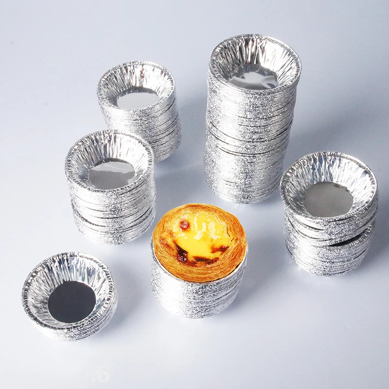 

Disposable Egg Tart Mold, Aluminum Foil, Baking Cookie, Muffin, Cupcake, Round, Silver, Jelly Mould, Bakeware Tin, 150Pcs