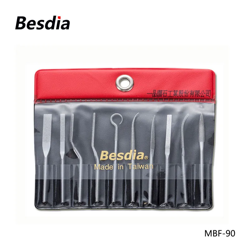 TAIWAN Besdia Diamond Tapered Machine Files Hand Tool or assort with Turbo Air Lappers MTP120 MTF100