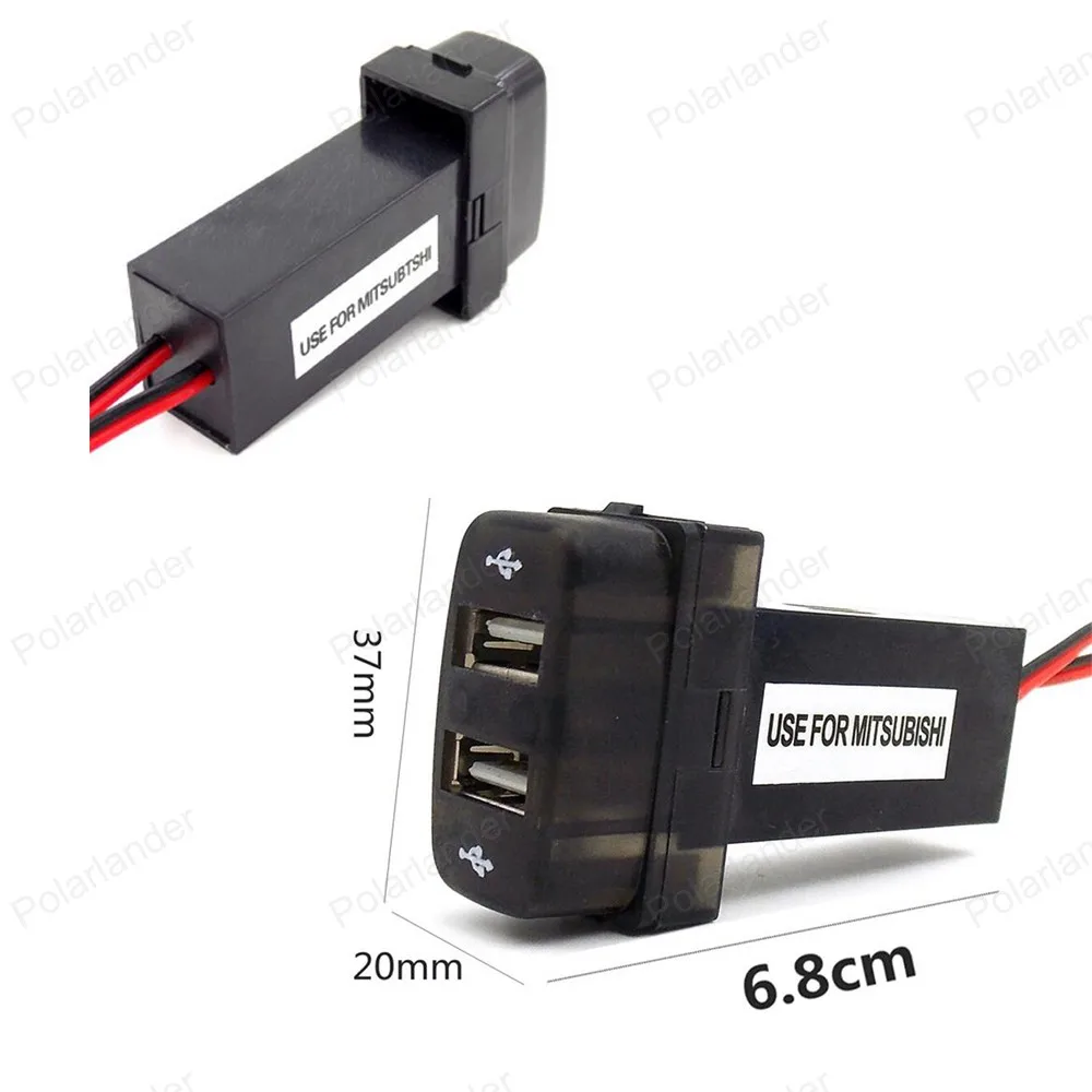 for M/ITSUBISHI Special Car Charger Dual 2 Port USB adapter 5V 2.1A Car DC-DC Power Inverter Converter for i/phone & Mobile