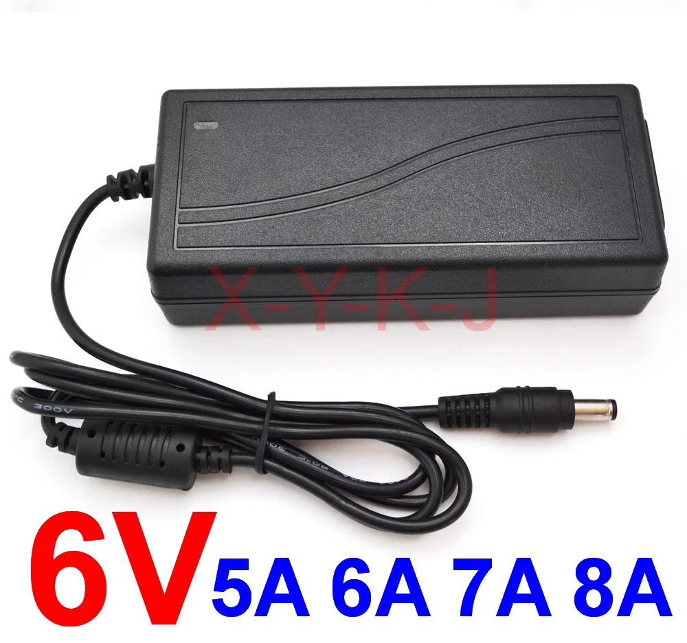 1PCS 6V 5A 6V 6A 6V 7A 6V 8A High quality IC solutions AC 100V-240V  Switch power supply, adapter, DC 5.5mmx2.1mm-2.5mm