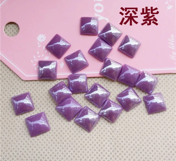 Superior quality Deep purple Square shape Ceramics flat back Rhinestones DIY mobile phone shell and  Watch Decoration 30pcs/pack