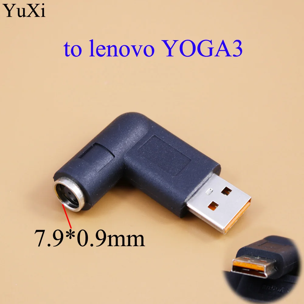 DC 7.9*0.9mm 5.5*2.1mm DC Jack to Special USB Charger Power Adapter 90 Degree Angled for Lenovo Yoga3 PRO yoga 3 4  11 Laptop