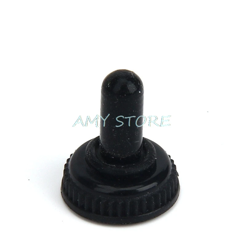 10Pcs 6mm Shaft Hole Mini MTS Toggle Switch Water Dust Proof Cap Rubber Boot Cover WPC-05 Black M12x0.75mm M6x0.75 Threaded