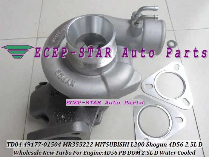 Free Ship TD04 49177-01504 49177-01502 MR355222 Water Cooled Turbo For MITSUBISHI Pajero 2 L200 Shogun 4D56 4D56PB EC 4D56T 2.5L