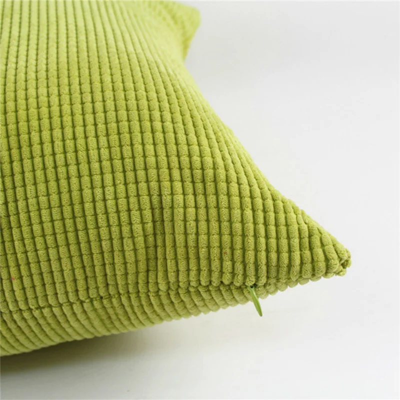 Stripe Plaid Cushion Cover Soft Polyester Corduroy Plush Solid Color Pillow Case Sofa Home Decor 40 45 50 60 70 Custom