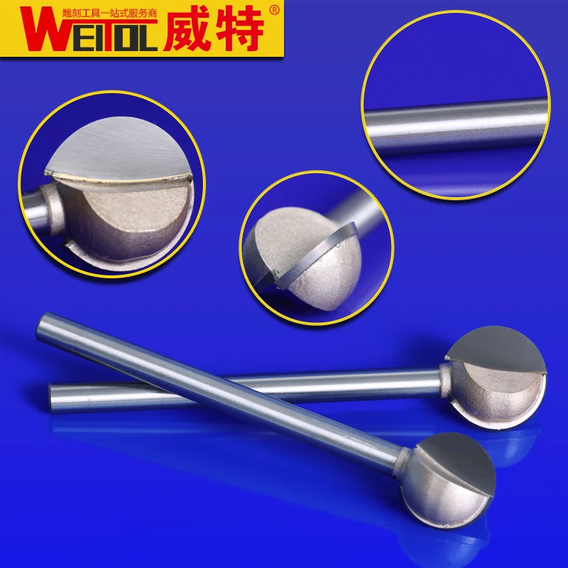 WeiTol 1pcs cnc wood slotting bit wood machine Solid Carbide Milling Cutter lengthen round carving bit for MDF PVC acrylic