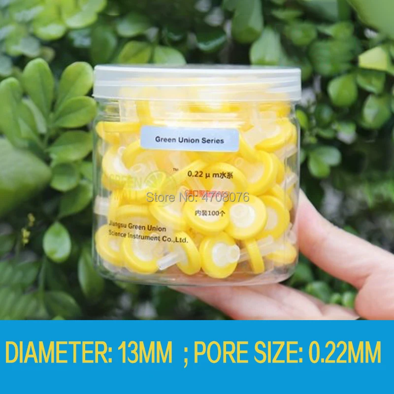 

100pcs/lot Diameter 13mm 0.22um Microporous filter, millipore filtration, Needle filter Disposable Syringe use