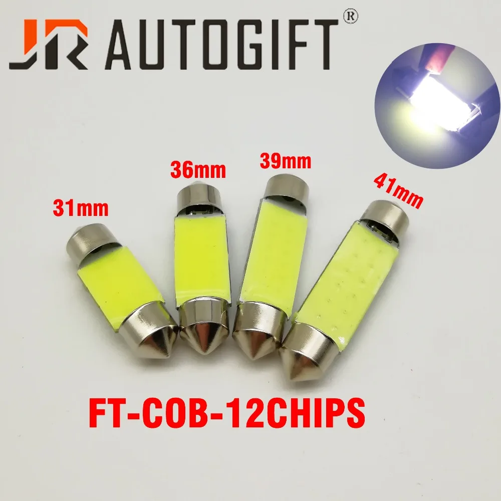 

200xC10W C5W LED COB Festoon 31mm 36mm 39mm 41/42mm 12V 24V bulb for cars License plate Interior Reading Light 12SMD Car styling