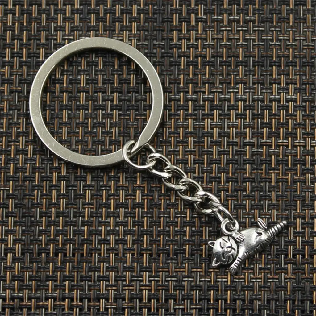 Fashion Keychain 20x12mm Lazy Cat Pendants DIY Men Jewelry Car Key Chain Ring Holder Souvenir For Gift