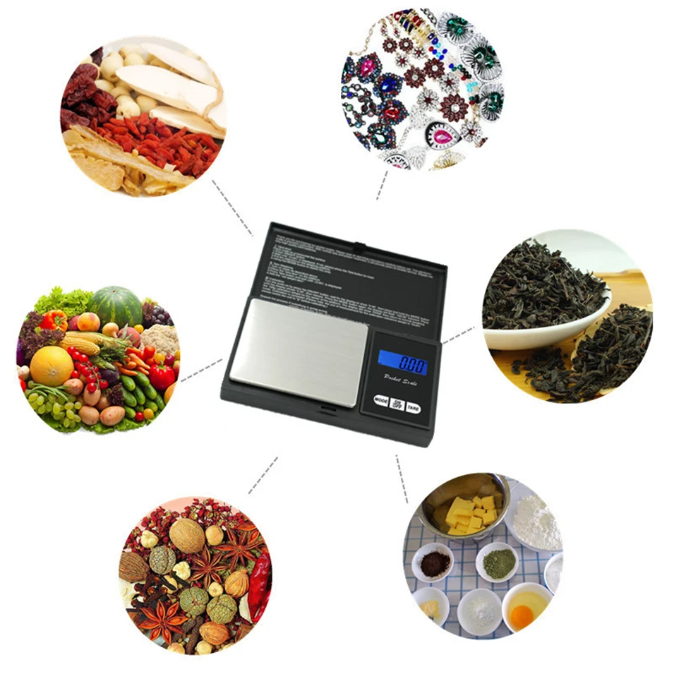 high precision 200g 500g x 0.01g Digital kitchen Scale Jewelry Gold Balance Weight Gram LCD Pocket weighting Electronic Scales