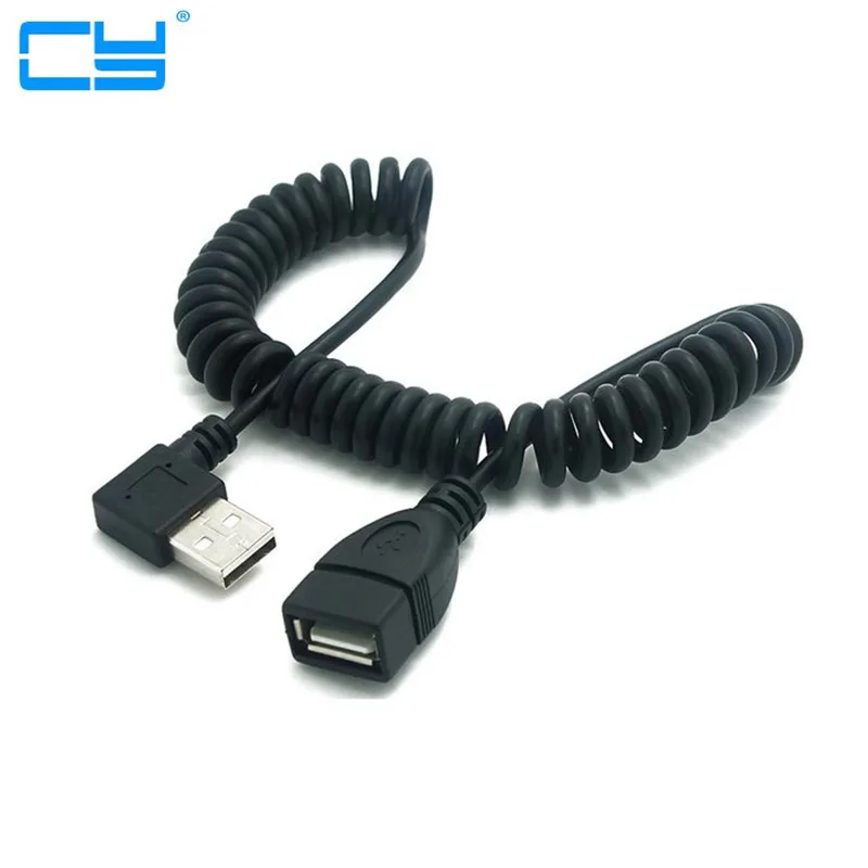 1pcs Conector de 90 Graus para a Direita Em Angulo USB 2.0 A Macho para Femea Extensao Cabo de Estiramento