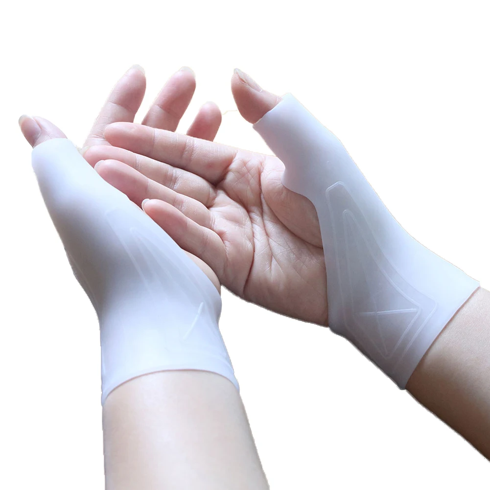 Guantes de Gel de silicona para terapia de muñeca, soporte para pulgar, Corrector de presión para artritis, guantes de protección para tendinitis