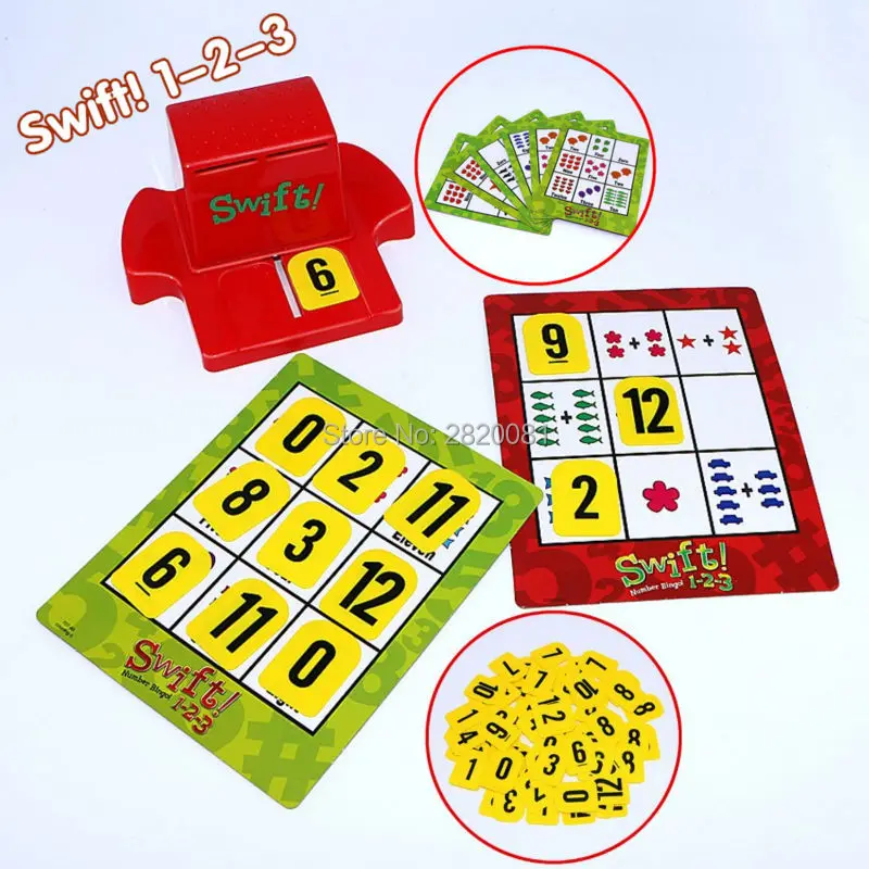 Brinquedos jogo de puzzle clássico rápida! 1-2-3 número do cartão de bingo figura matemática, garoto-pai a família do jogo engraçado enigma & educacional jogo toy