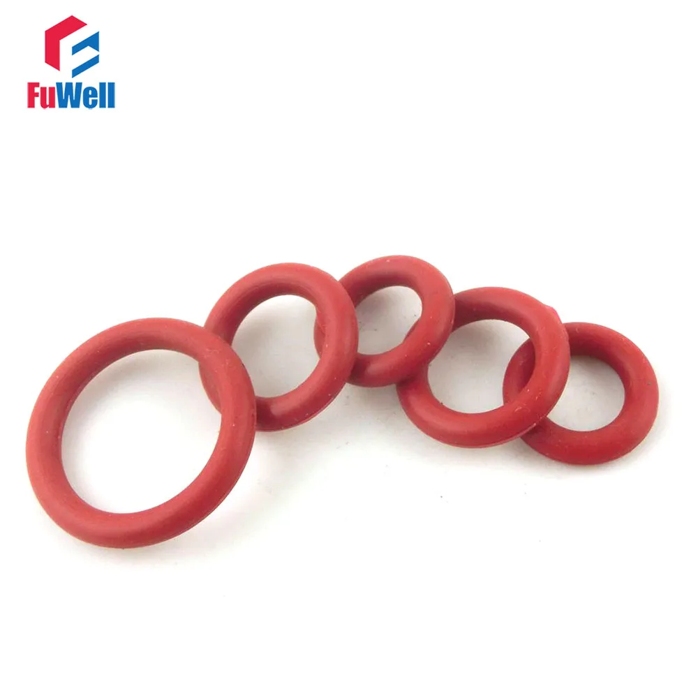 

200pcs Red Silicon Rubber O-rings Seals 1.9mm Thickness 6/7/8/9/10/11/12/13/14/15/16mm OD O Rings Seals Gasket Washer