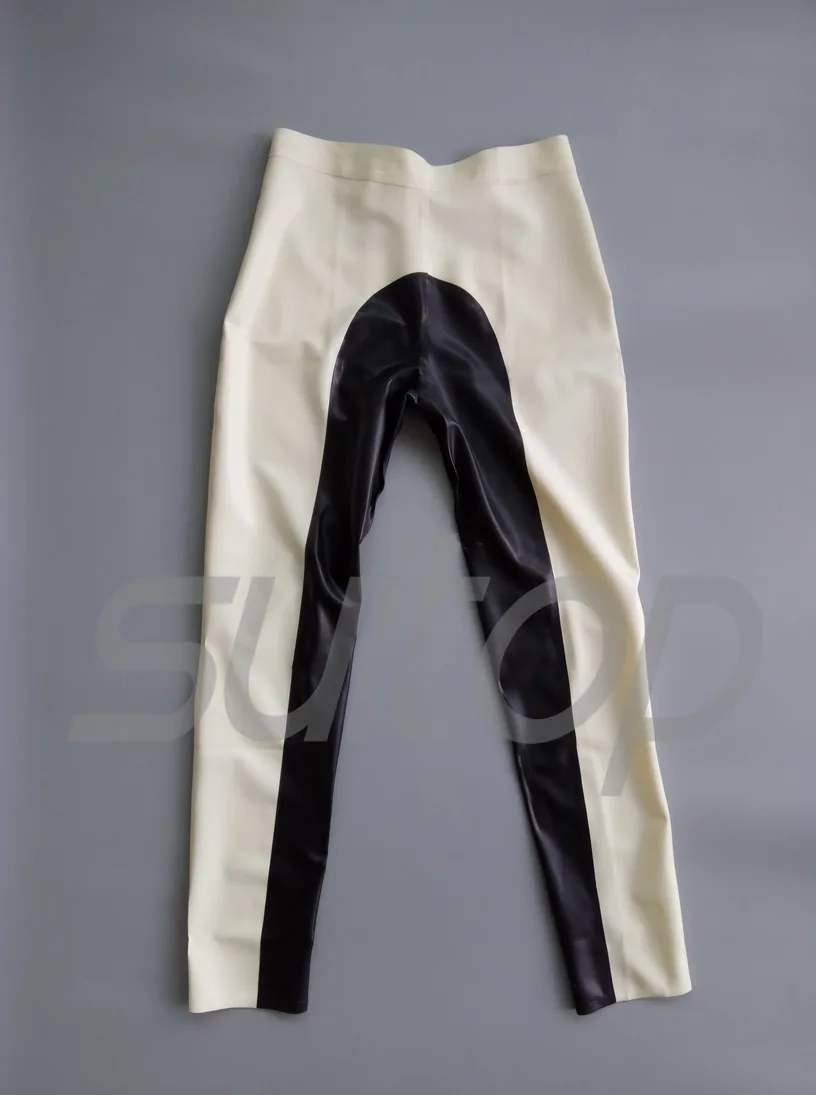 Men 's nature latex trousers in white and black