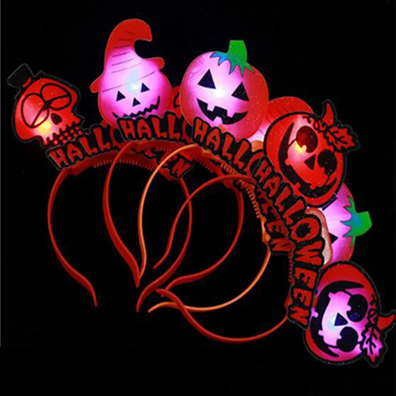 

90pcs Halloween headband Luminous Glowing flash Led light up headband Christmas Cosplay For Man Women Children kids led Party