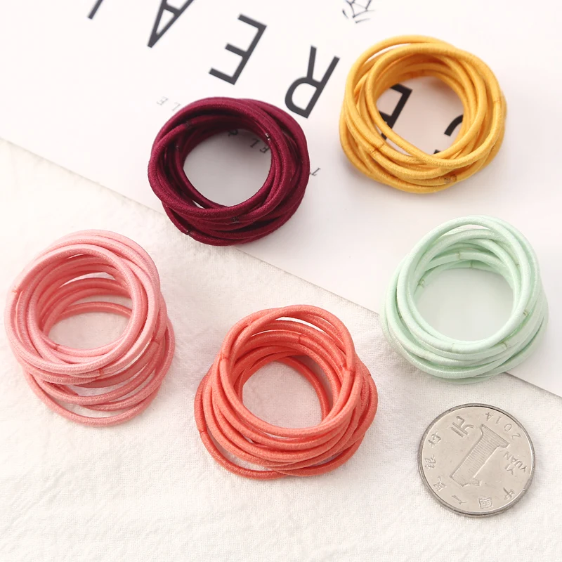 100 Teile/los 3 CM Mädchen Elastische Haar Bänder Gummiband Scrunchies Stirnband Pferdeschwanz Halter Gum Für Haar Kinder Haar Zubehör