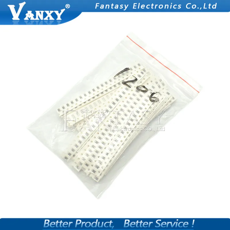 33Value * 20pcs =720pcs 1206 SMD Resistor Kit 1/4W 0.25W 5% 1 ohm~10 Mohm  component diy  kit new and original