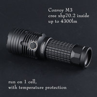 convoy M3 with  xhp70.2,xhp70.3 hi up to 4000lm ,Built-in temperature protection,26650 flashlight, Torch