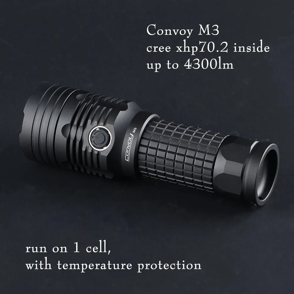 convoy M3 with  xhp70.2,xhp70.3 hi up to 4000lm ,Built-in temperature protection,26650 flashlight, Torch