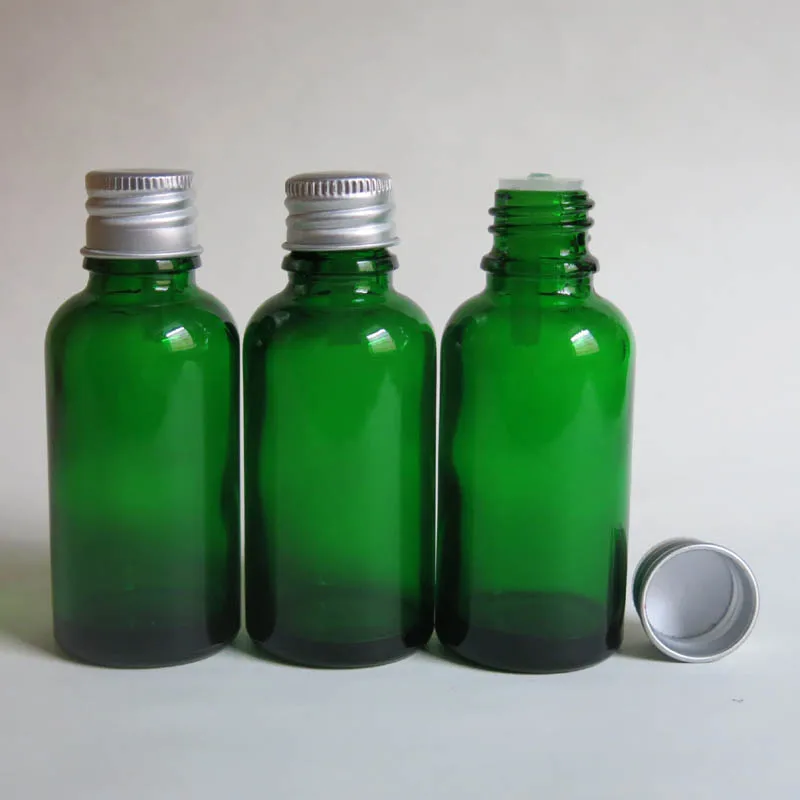 Wholesale 100pcs/lot 30ml Green Glass Vials Bottle With Cap, 30 mlg glass Essential Oil Bottle for Electronic Cigarette Liquid