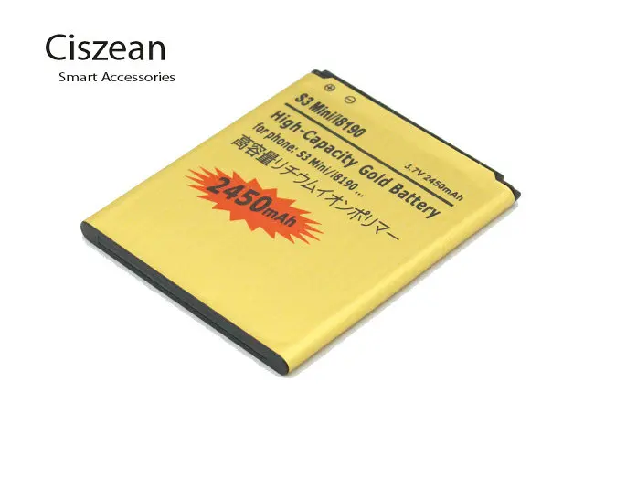 Ciszean 1x 2450mAh EB425161LU Gold Battery For Galaxy S3 SIII MINI I699 S7562 S9920 I8190 I8160 S7560 J1 Mini J1Mini J105H J106H