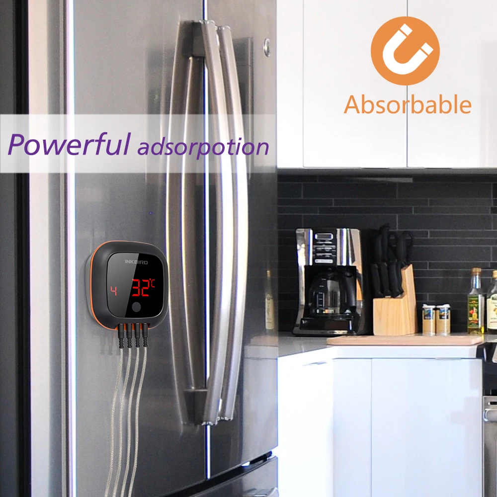 INKBIRD-termómetro IBT 2X 4XS 6XS, 3 tipos de cocción de alimentos, Bluetooth, inalámbrico, BBQ, sondas y temporizador para horno, parrilla de