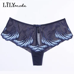 2018 Sexy Women's Thong Panties Soft Lingerie Transparent Embroidery Underwear Seamless Briefs T Back Panties For Laides Hot