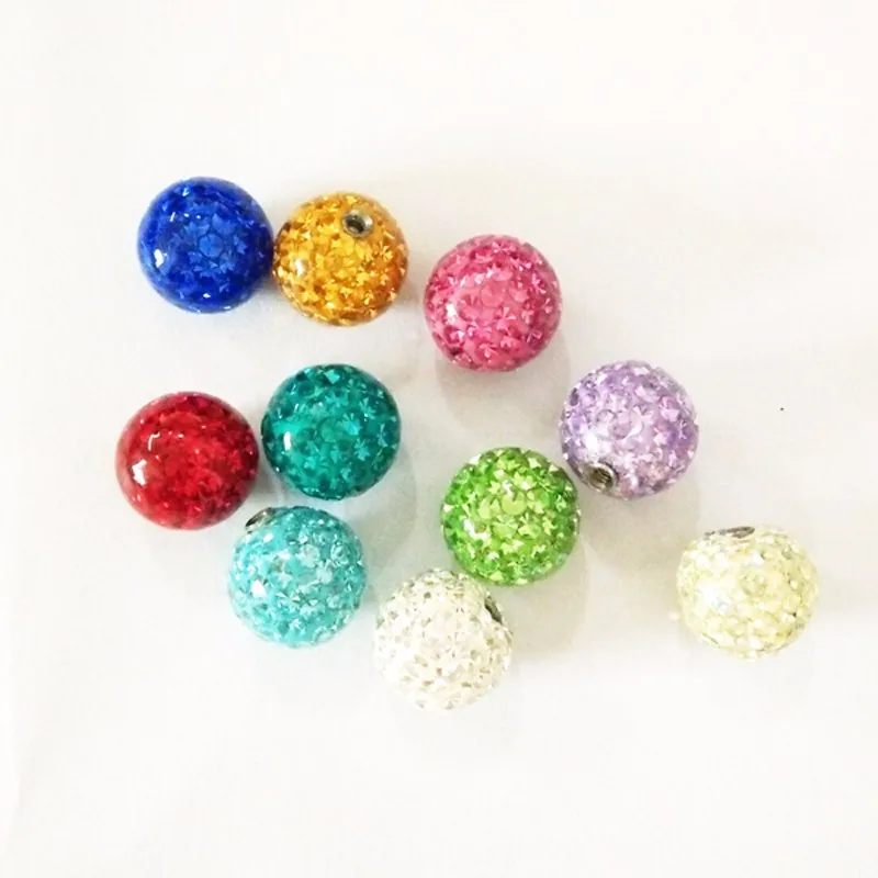 Showlove Lot of 10pc Assorted Color Crystal Ferido Ball Epoxy CZ Stone Ball Piercing Accessories Body Jewelry 16G&14G