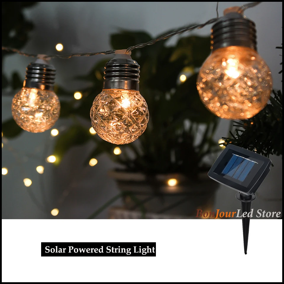 Solar Power Tree Hanging Lamp Ball Light Garden Yard Landscape Pathway Decoration Hanging Light 10pcs Bulbs/lot