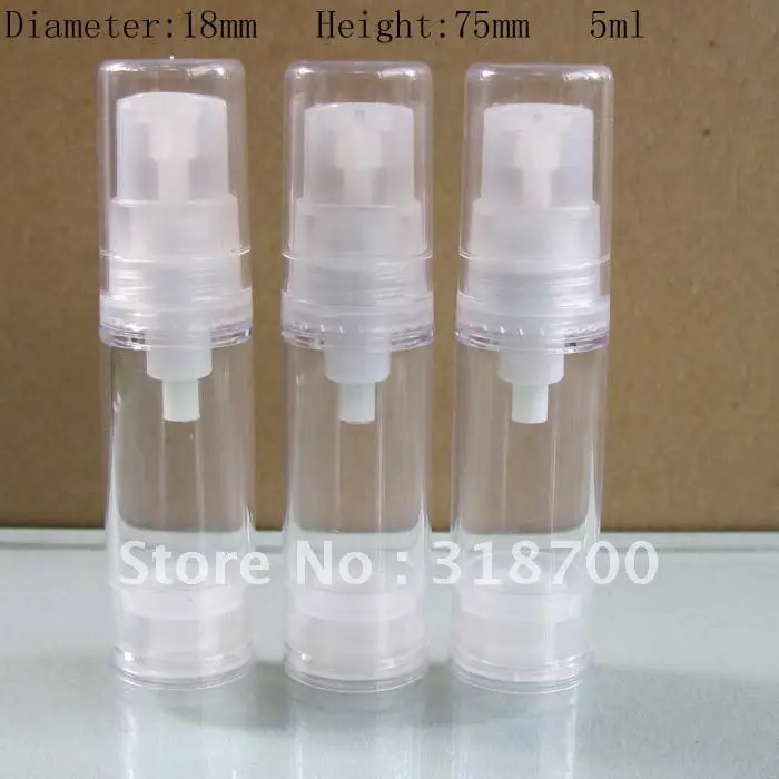 

5ml Refillable Empty Plastic Airless Lotion bottle 5CC Portable pump vacuum lotion Cosmetic and packaging