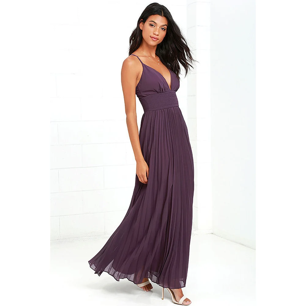 2025 Summer Casual Elegant Sleeveless Maxi Party Dress Women Office Work Pleated Dresses Hot Women Clothing