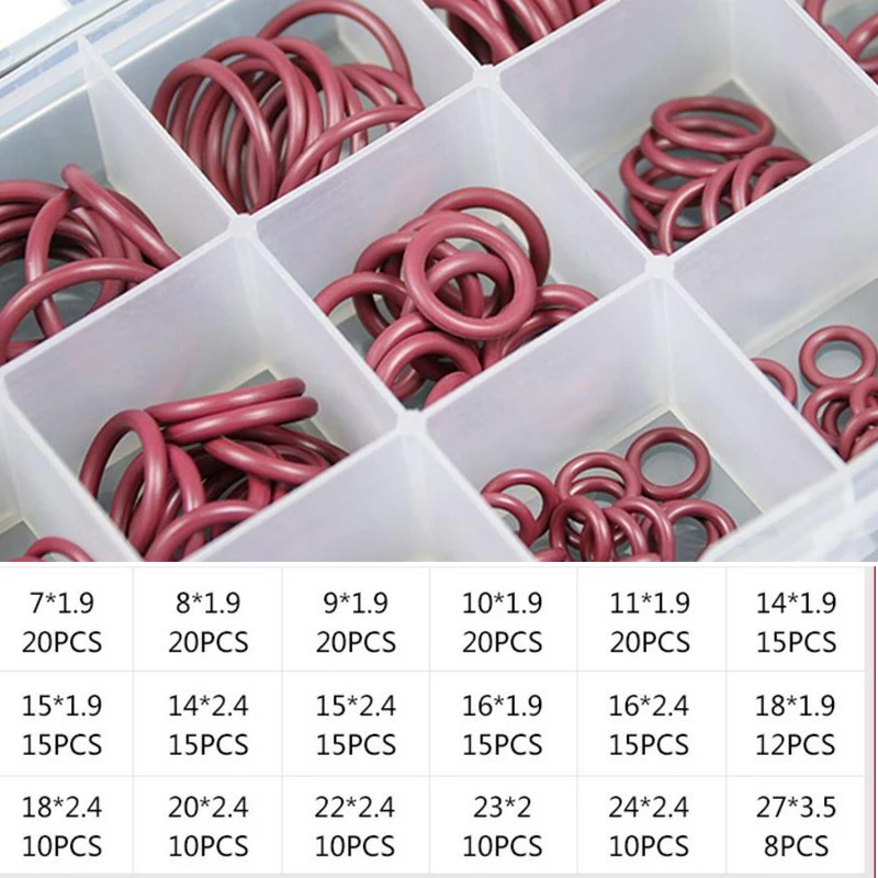 R134a R12 O-Ring Seal Kit Assortment Set For Car Automotive A/C Air Conditioning System HNBR Rubber Red/Purple/Black/Green