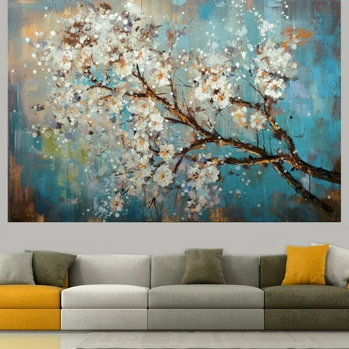 Modern Abstract Flower Oil Painting for Wall Decor Home Decoration Hand Made Canvas Art Picture without Frame for Bathroom