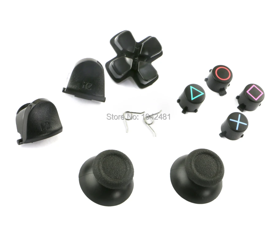 2sets Black JDS001 Full Sets Replacement Parts Buttons JDM JDS 001 011 For PS4 Controller Repair Parts