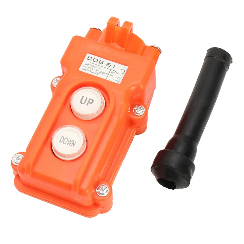 1PC COB-61 Crane Pendant Control Push button Switch Hoist Station Up-Down Rainproof Button Switch Emergency Switch Free Shipping