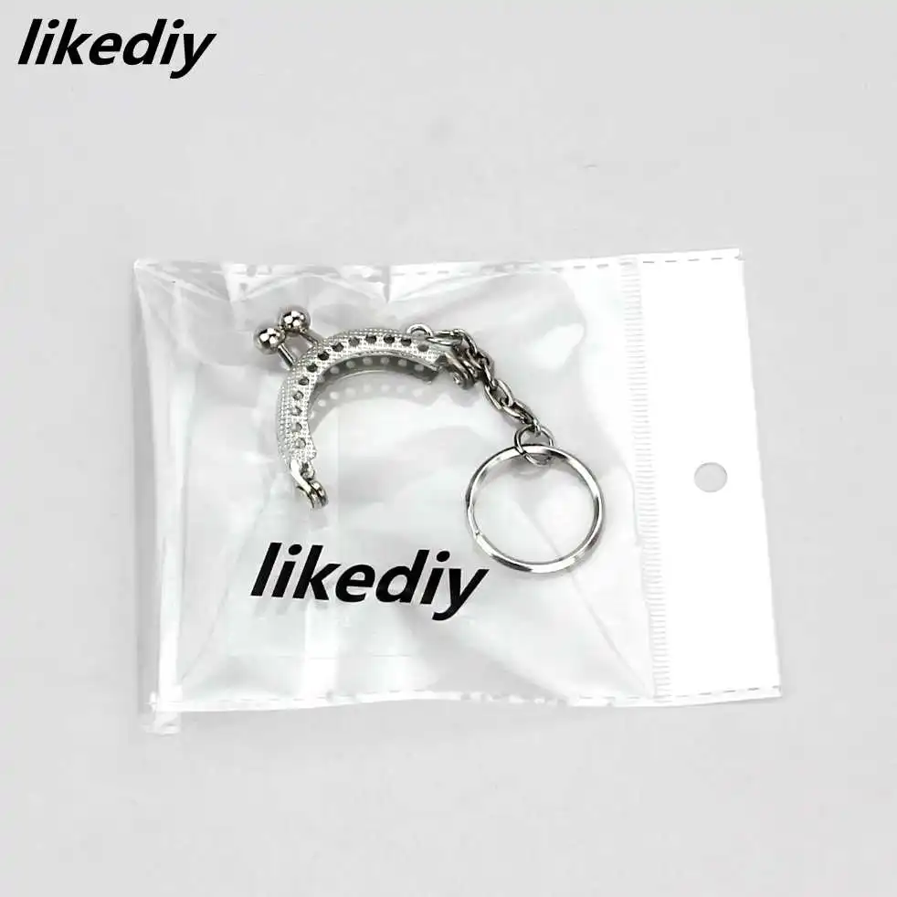 3 Pcs/Lot 4 CM Golden Bronze Silver Half Round Metal Purse Frame Kiss Clasp Lock With Key Ring Bag Accessories 3 Colors