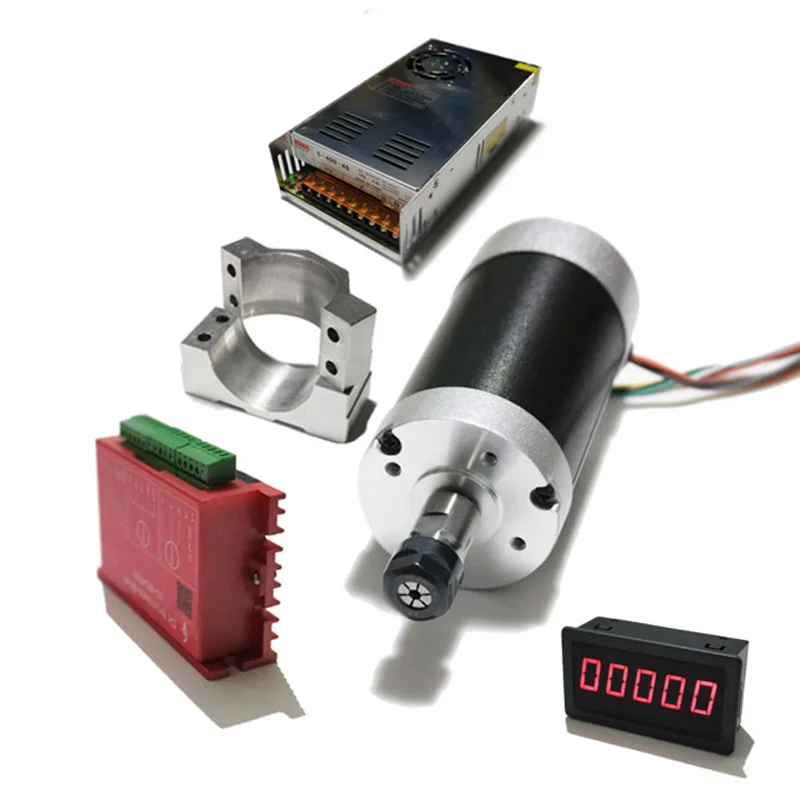 

ER11 500 Вт бесщеточный моторизованный шпиндель 12000 об/мин 0,6 Нм бесщеточный драйвер + сверлильный двигатель для снятия заусенцев тахометра