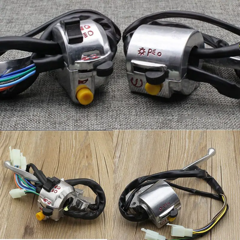 1pair JH70 JH48 Handlebar Switch Assembly Motorcycle left and right handle switch modification handle Spare Parts