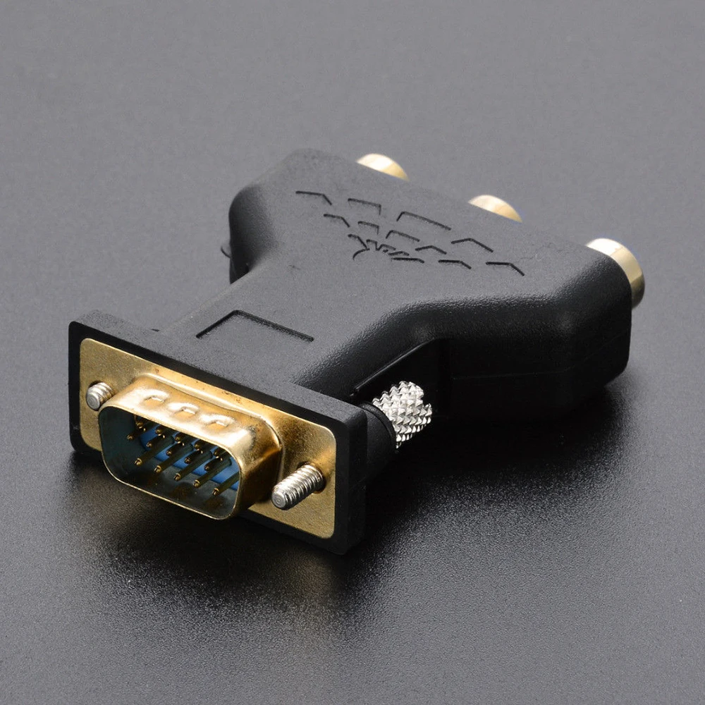 VGA do RCA złącze konwerter męski VGA do 3 RCA wideo RGB, żeńskie do HD 15-Pin VGA styl wideo komponent, adapter gniazda jack wtyczki