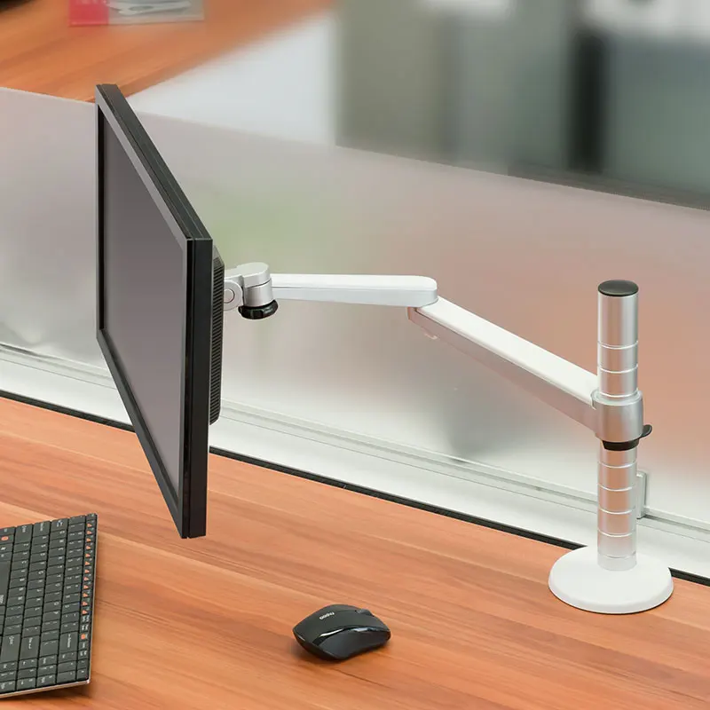 Suporte para monitor lcd de 27 polegadas, altura ajustável, braço giratório de 360 graus