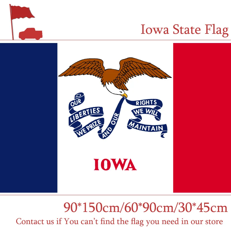 

Iowa State Flag 90*150cm 60*90cm 3x5ft Printed Banners 30*45cm Car Flag For Campaign / Vote / Event