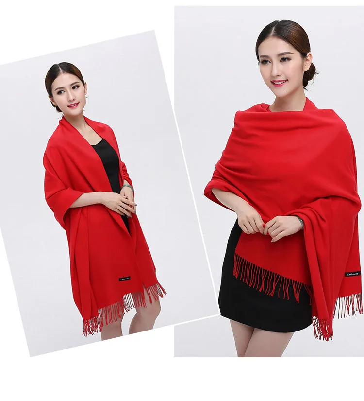 Cashmere Silk Shawl Solid 200*65cm Echarpe Luxury Designer Scarf Winter 2016 Womens Fall Fashion Thick Scarf Brand Free