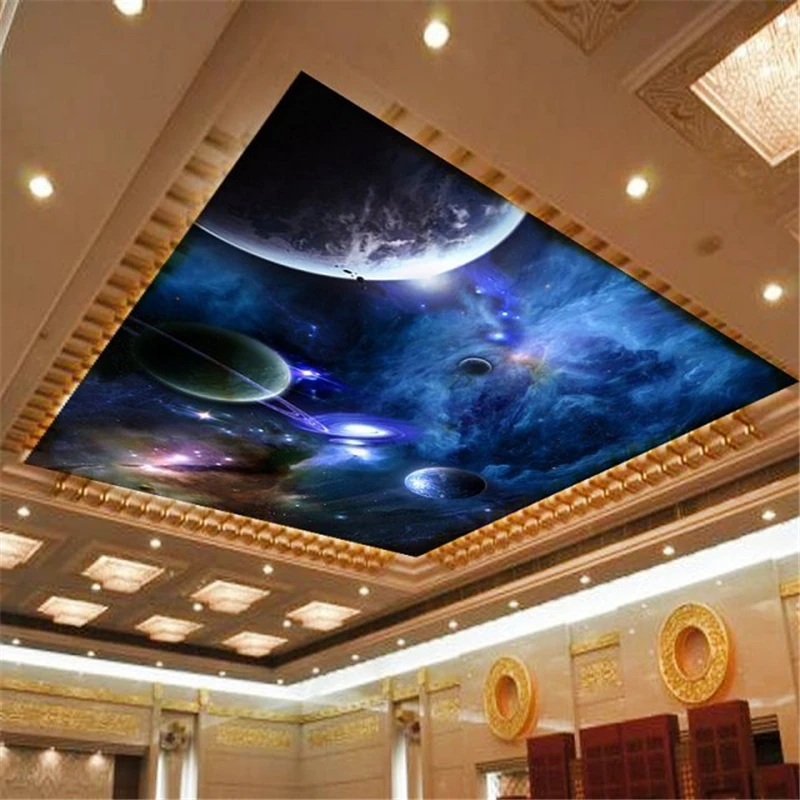 

beibehang Free Shipping 3D stereo mural wallpaper blue sky star KTV wallpaper ceiling silk cloth wallpaper wall painting