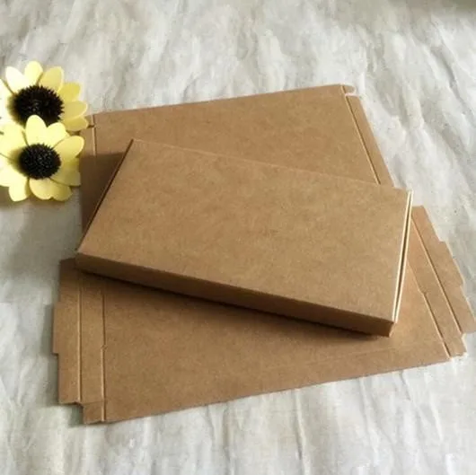 50pcs/lot-16.9*8.7*1.1cm Brown Carton Kraft Box, Kraft Packaigng Paper, Storage Boxes for Phone Soap Gift Jewelry